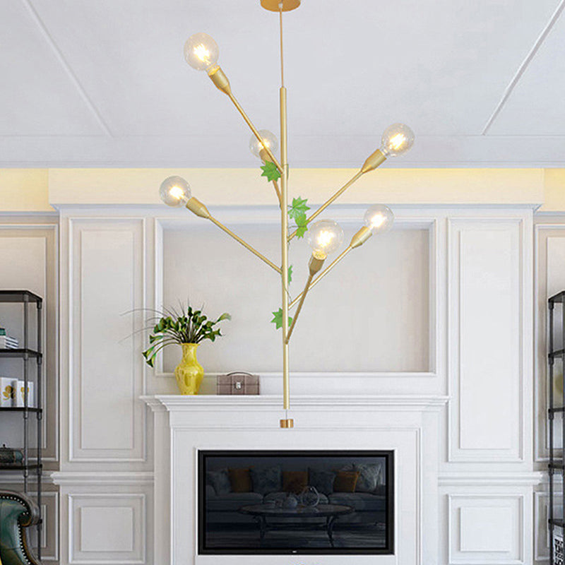 Lámpara de colgante de rama Metal moderno 3/6 luces de oro/rosa Gold Grupante para comedor para comedor