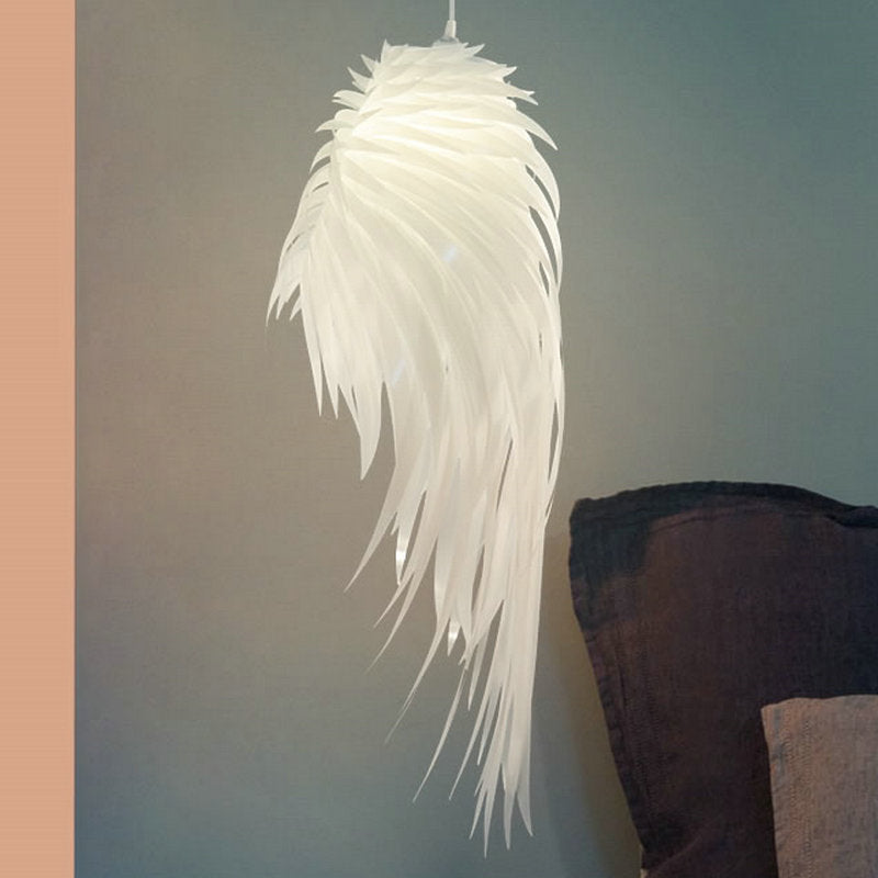 White Wing Hanging Ceiling Light Contemporary 1 Light Plastic Pendant Light, 23.5"/35.5"/47" Wide