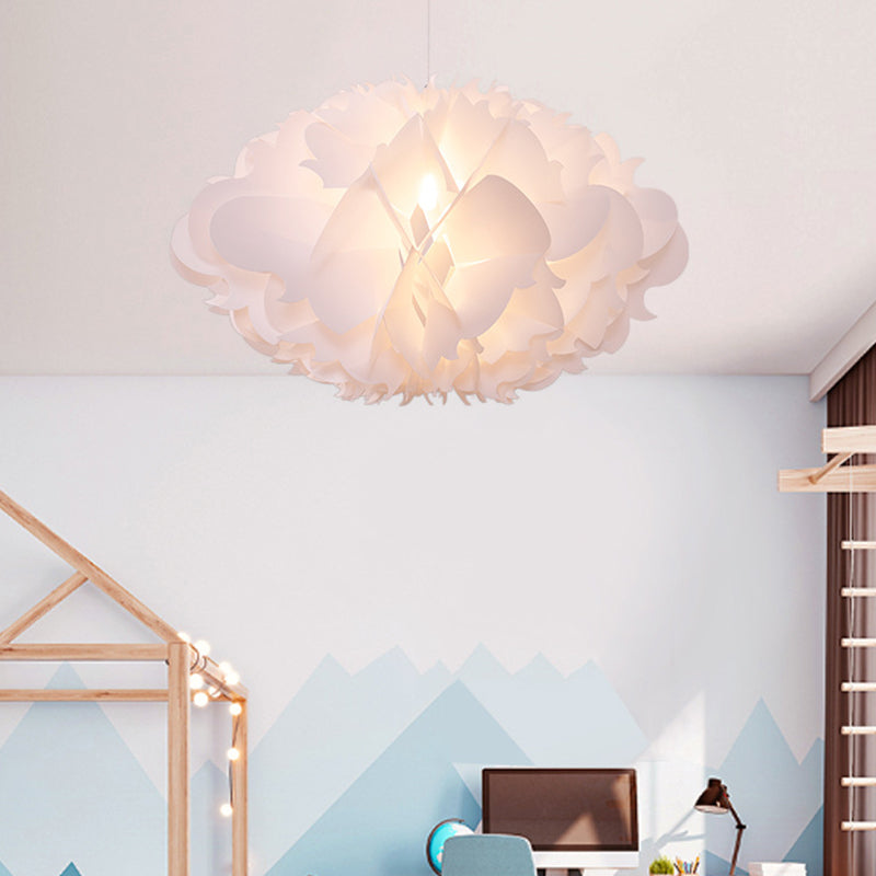 Cloud suspendu plafonnier Art déco acrylique 1 lumière suspension blanche Lumière pour salle à manger, 16 "/23,5" de large