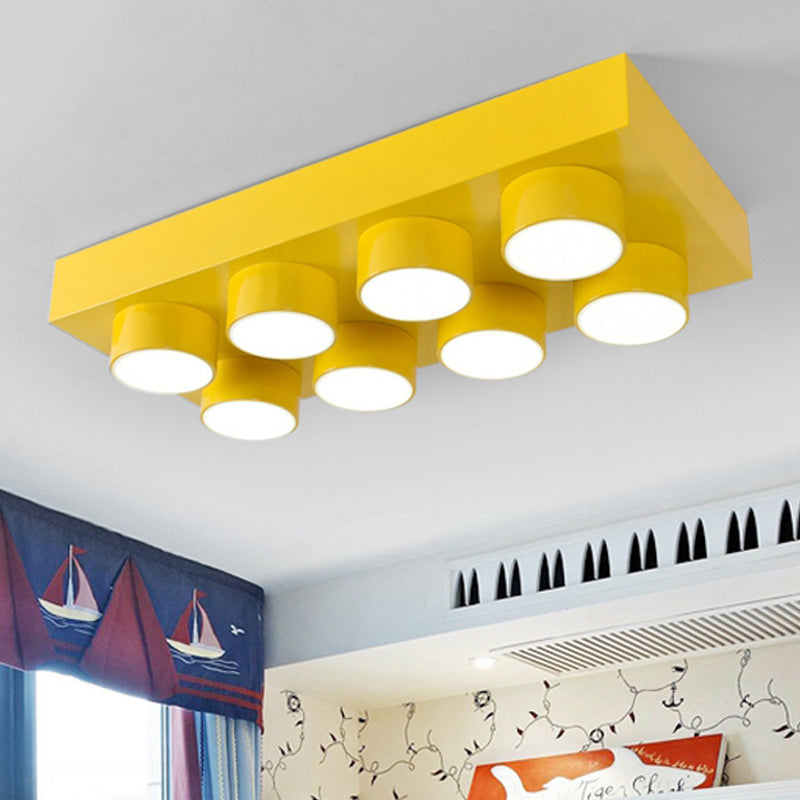 Modern Simple Flush Mount Light Rechthoek Multi-head metalen plafondlamp voor keuken