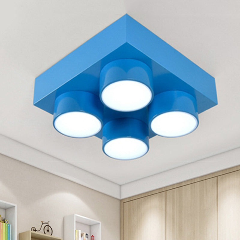 Modern Simple Flush Mount Light Rechthoek Multi-head metalen plafondlamp voor keuken