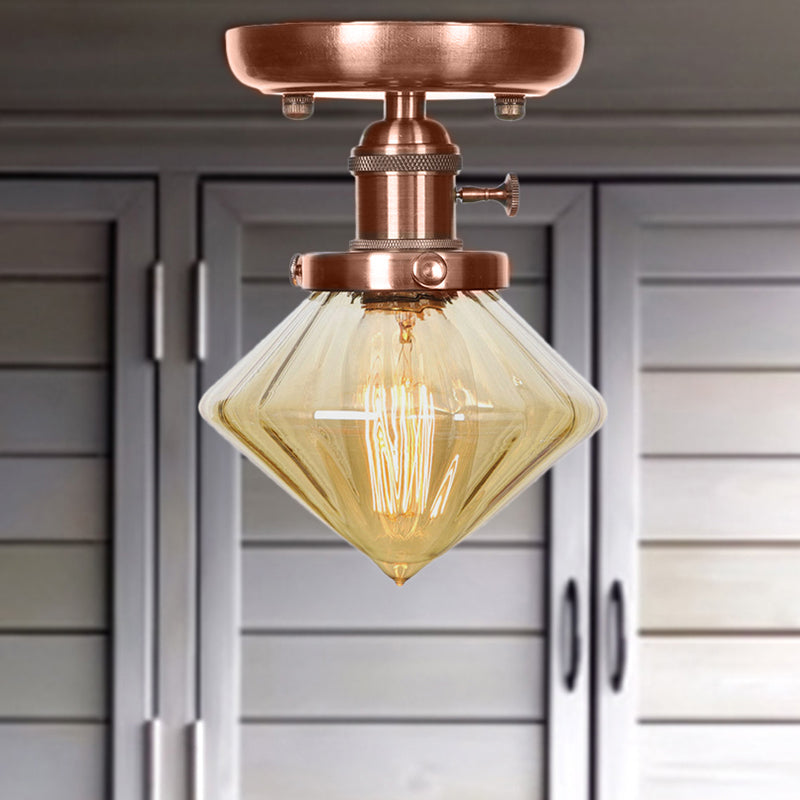 1 Apparecchio di illuminazione in vetro in vetro industriale a cono leggero/campana semifulpa