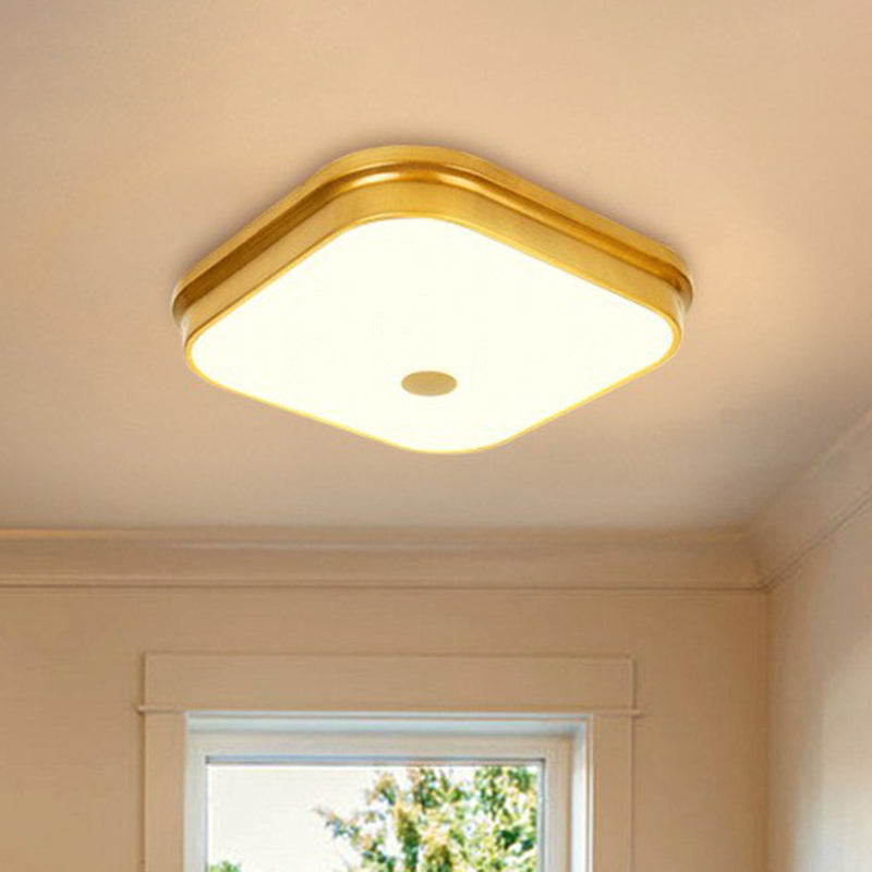 Traditionelles quadratisches Farbton LED Flush Opal Glas Flushmount Deckenleuchte Leuchtenhalterung