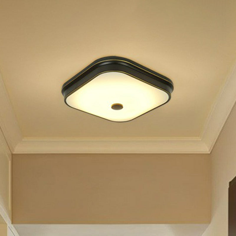 Traditionelles quadratisches Farbton LED Flush Opal Glas Flushmount Deckenleuchte Leuchtenhalterung