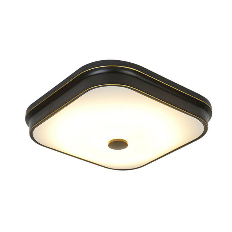Traditionelles quadratisches Farbton LED Flush Opal Glas Flushmount Deckenleuchte Leuchtenhalterung