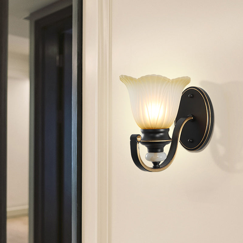 Accensione della parete a muro arruffato retrò illuminazione da parete in vetro a costola singola nel caffè per soggiorno