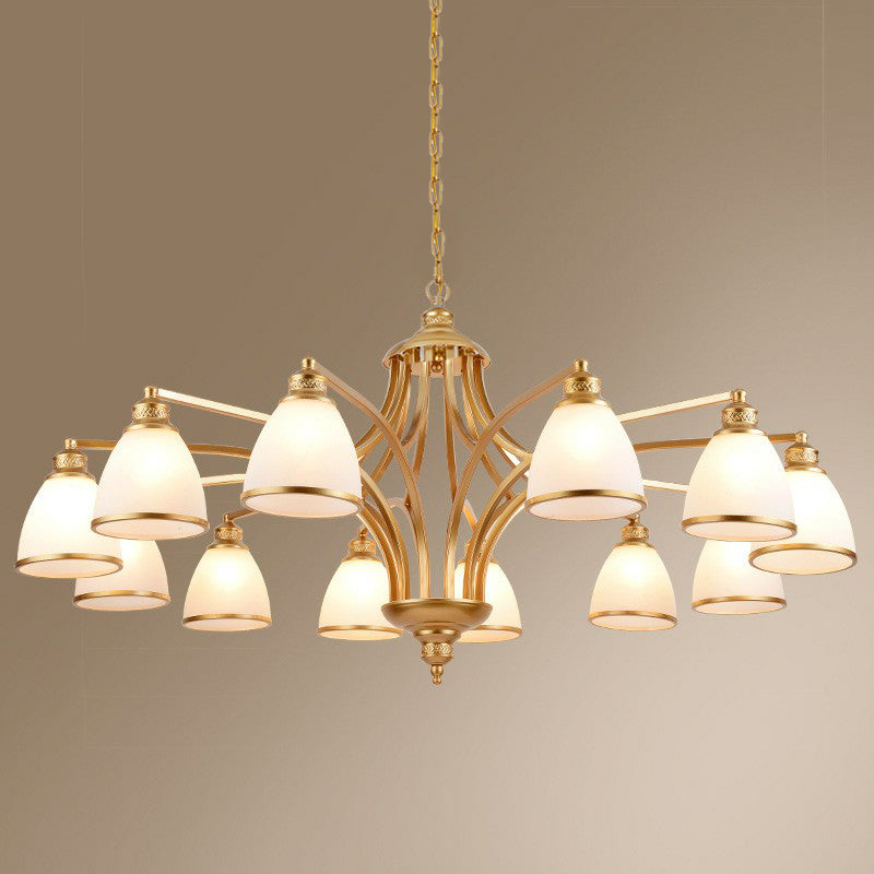 Bell Shade Frostglas Deckenbeleuchtung traditioneller Kronleuchterleuchte