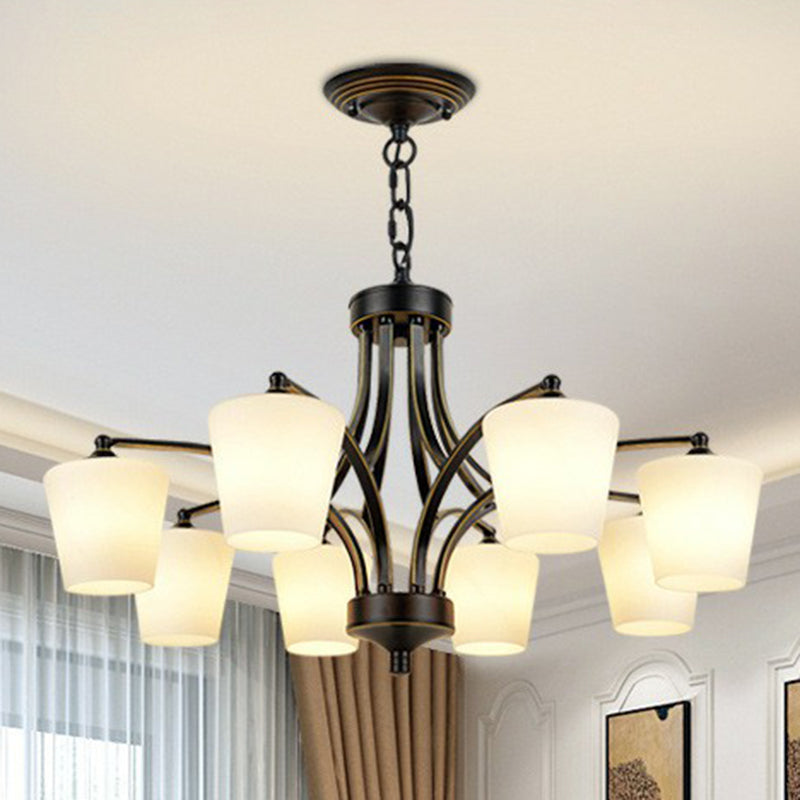 Retro -sich verjüngter Schatten Kronleuchter hängendes Glashängung Licht für Esszimmer