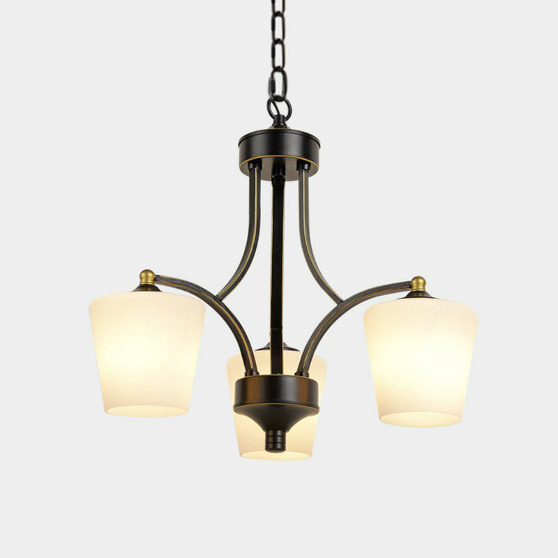 Retro -sich verjüngter Schatten Kronleuchter hängendes Glashängung Licht für Esszimmer