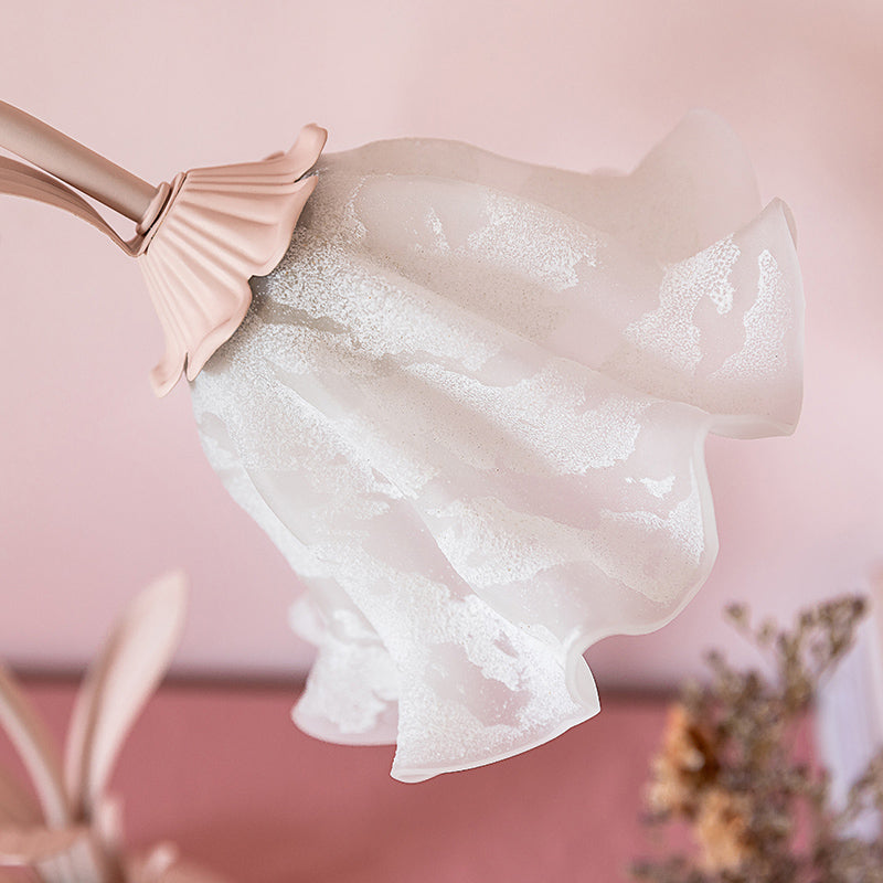 Lampada da tavolo a forma di giglio rosa coreano Opal Glass Opal Conooni per camera da letto singola Light