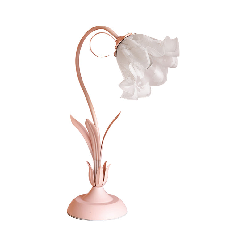 Lampada da tavolo a forma di giglio rosa coreano Opal Glass Opal Conooni per camera da letto singola Light