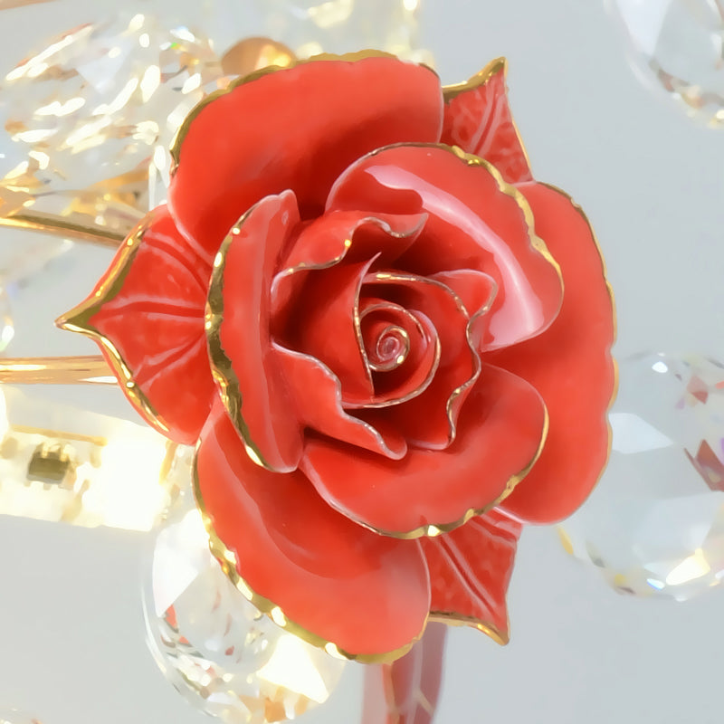 Rose Ceramic Semi Flush Sala de estar pastoral Flexión de techo de techo con cristal decorativo