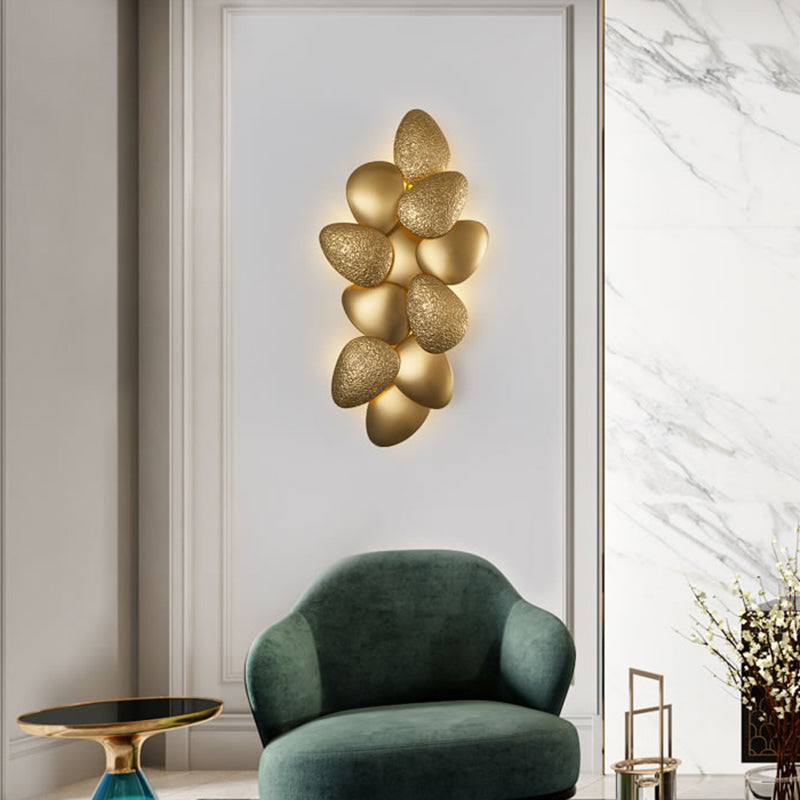 Acier inoxydable squama mural moderne 3/6 lumières Gold Sconce Lightture pour chambre à coucher