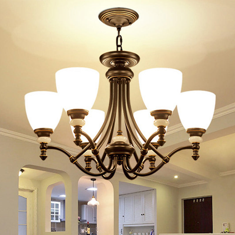 3/6/8 LUMILES CHANDELIER LUMIÈRE SPUTNIK VERRE BLANC Classic Classic Dining Room plafond Plafond avec tasse en forme