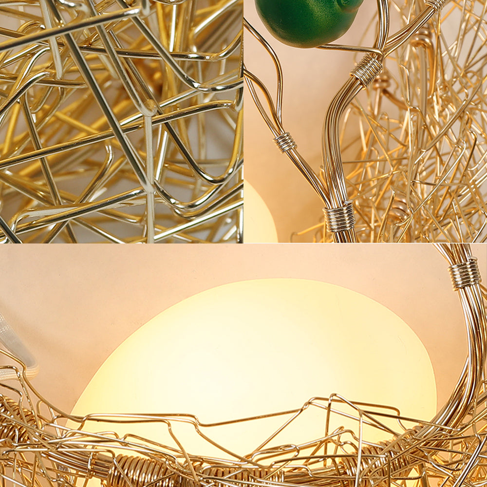 Yellow Nest Wall Mount Light Postmodern 1 Light Opal Glass Sconce Light for Living Room