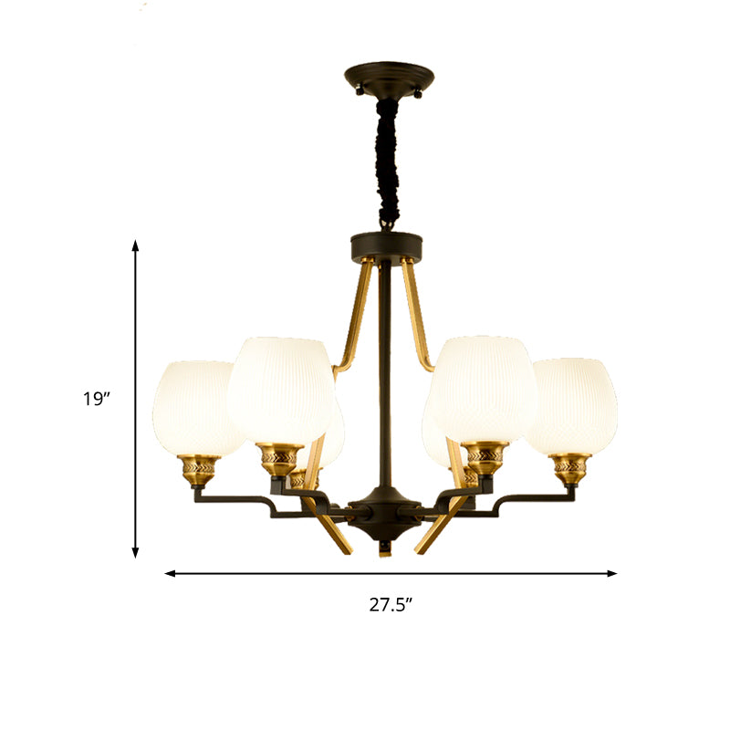 6/8/15 Lichter Gefriertes Glas Anhänger Kronleuchter traditioneller Messingbecher Wohnzimmer Hanging Deckenleuchten