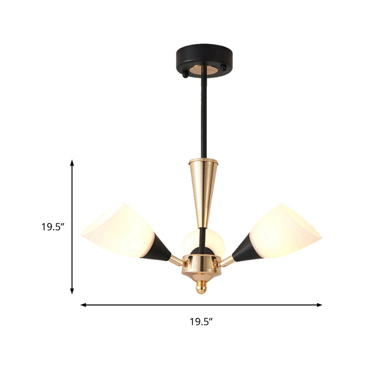 Plafond salon ovale lustre en verre blanc traditionnel 3/6/8 Lumières Gold suspendus
