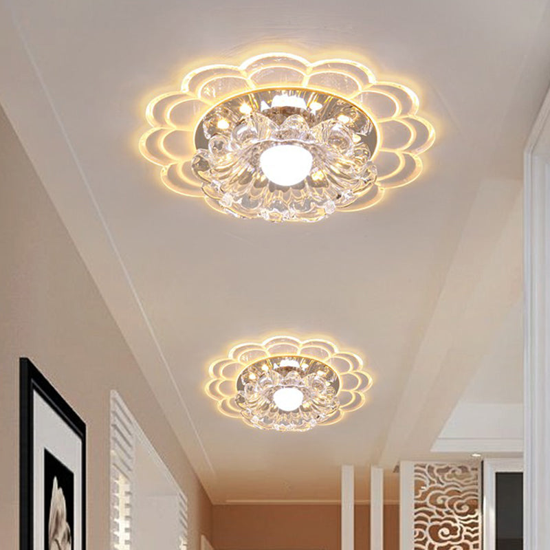Effacer le voyant de fleur de Blossom Mount Modern Crystal Flushmount Ceiling Light for Entryway