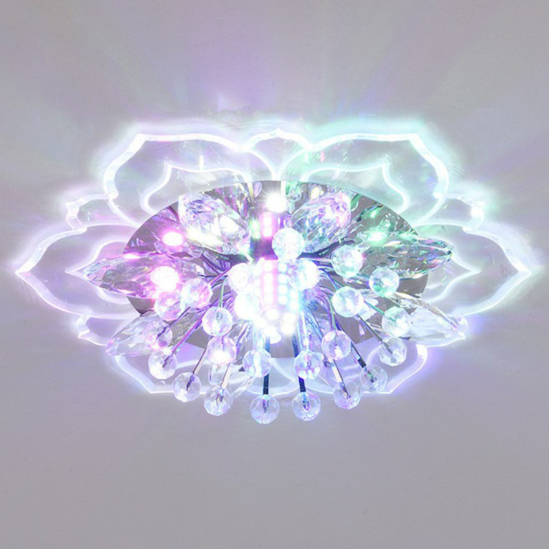 Blossom Crystal Flush Ceiling Light Contemporary Clear LED Flush Mount Lighting Fixture