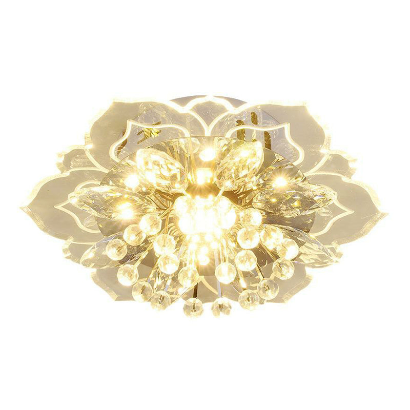 Blossom Crystal Flush Ceiling Light Contemporary Clear LED Flush Mount Lighting Fixture