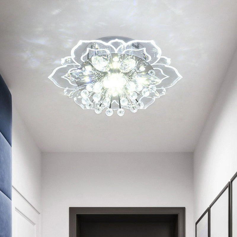 Blossom Crystal Flush Ceiling Light Contemporary Clear LED Flush Mount Lighting Fixture