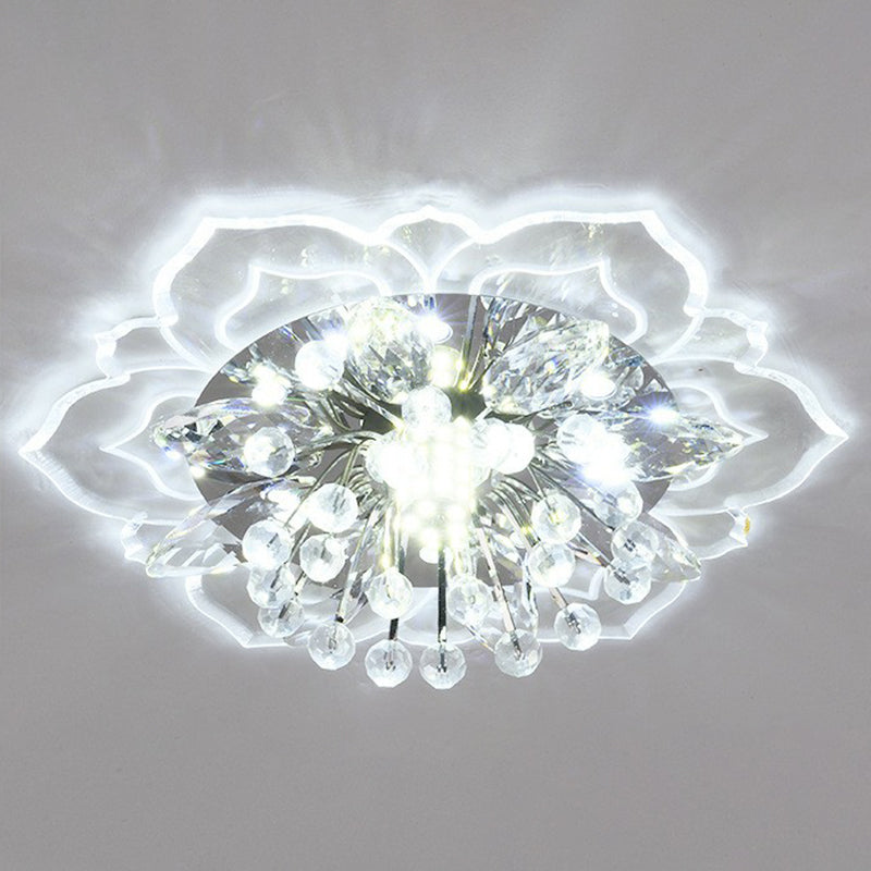 Blossom Crystal Flush Ceiling Light Contemporary Clear LED Flush Mount Lighting Fixture