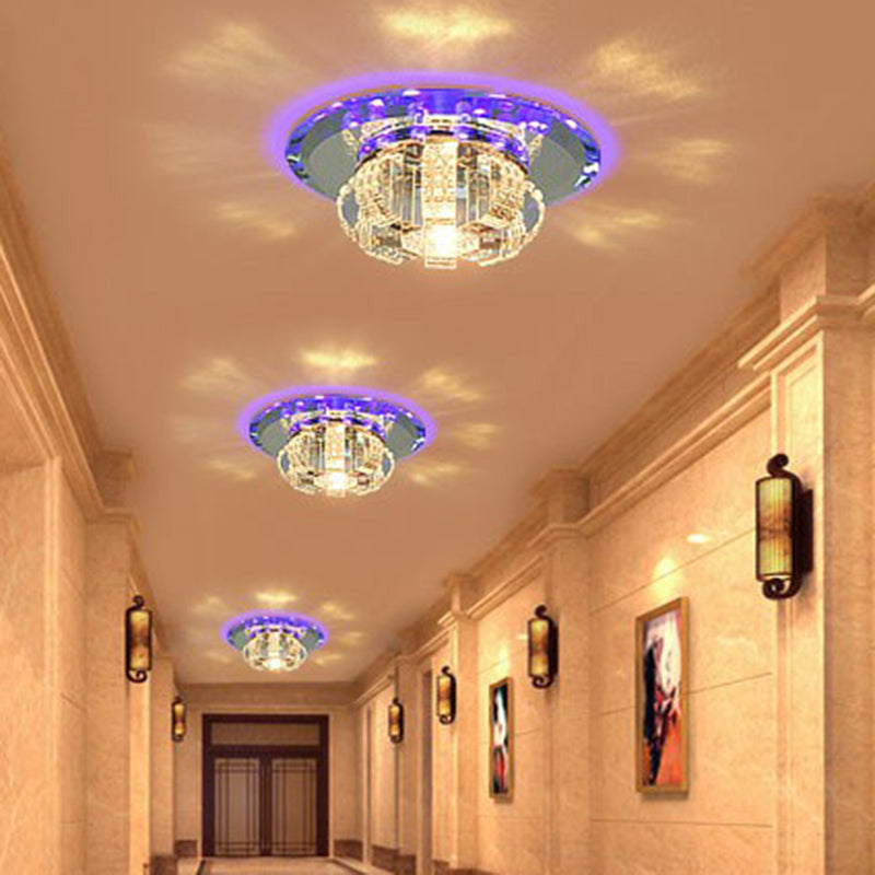 Crystal Flower-Like Flush Mount Lighting Minimalist Clear LED Flush Mount Fixture for Foyer