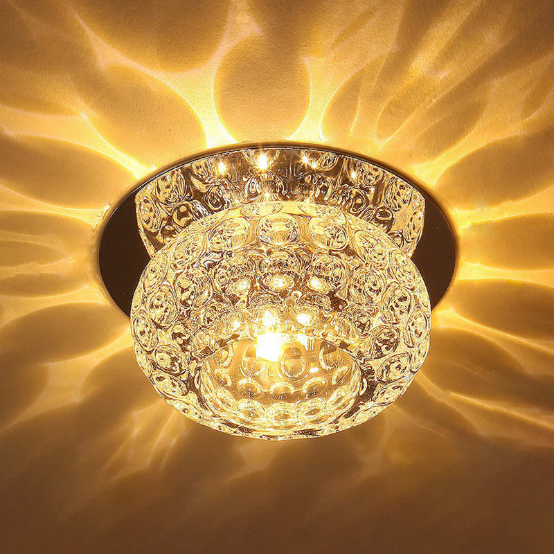 Doughnut Shape Crystal DEL Flush Mount Modern Clear LED Flush Mount Lighting Fixture for Hallway