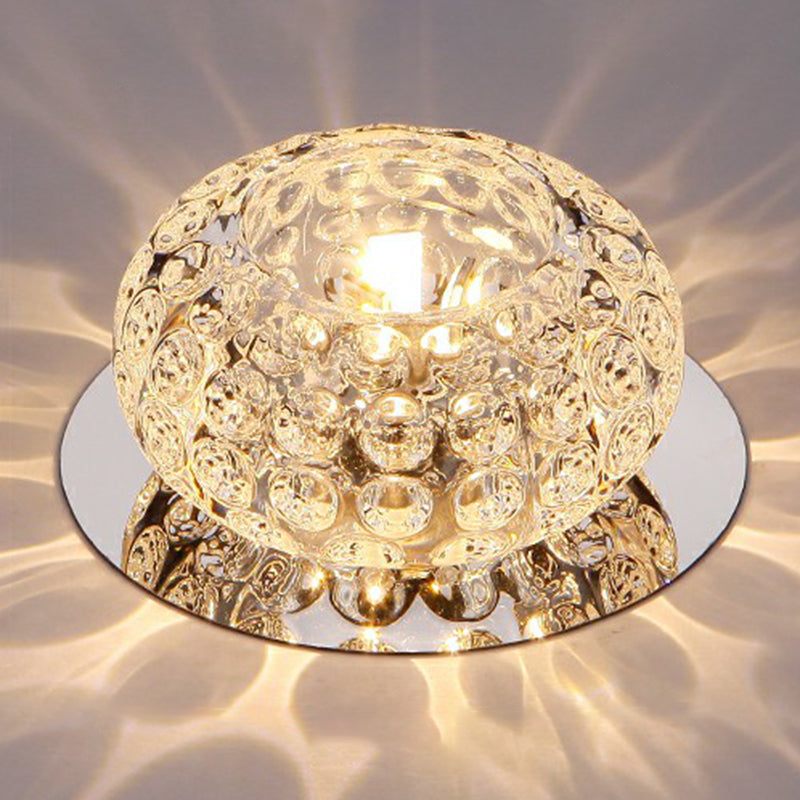 Doughnut Shape Crystal DEL Flush Mount Modern Clear LED Flush Mount Lighting Fixture for Hallway