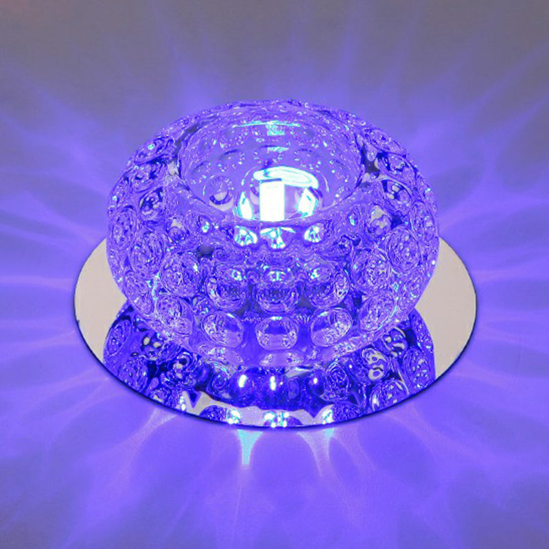 Doughnut Shape Crystal DEL Flush Mount Modern Clear LED Flush Mount Lighting Fixture for Hallway