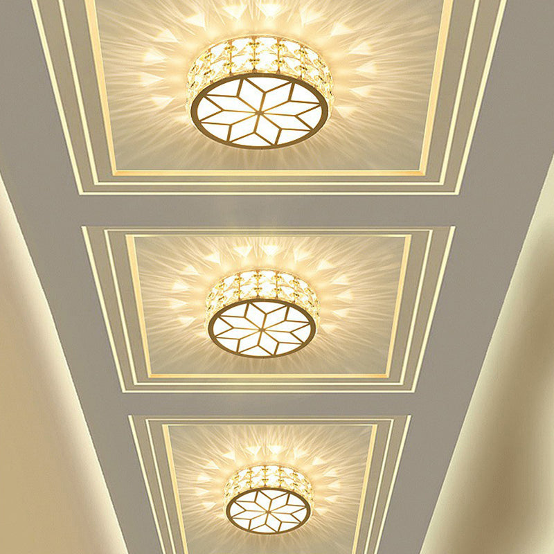Drum Geformte Flush Mount Lighting Minimalist Crystal LED Flush Mount Halterung für den Einstiegspunkt