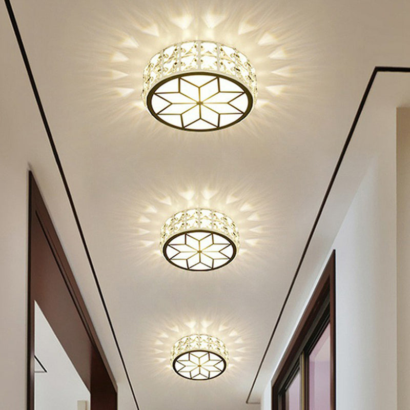 Drum Geformte Flush Mount Lighting Minimalist Crystal LED Flush Mount Halterung für den Einstiegspunkt