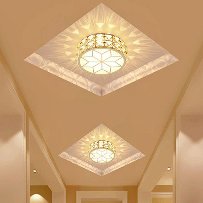 Drum Geformte Flush Mount Lighting Minimalist Crystal LED Flush Mount Halterung für den Einstiegspunkt