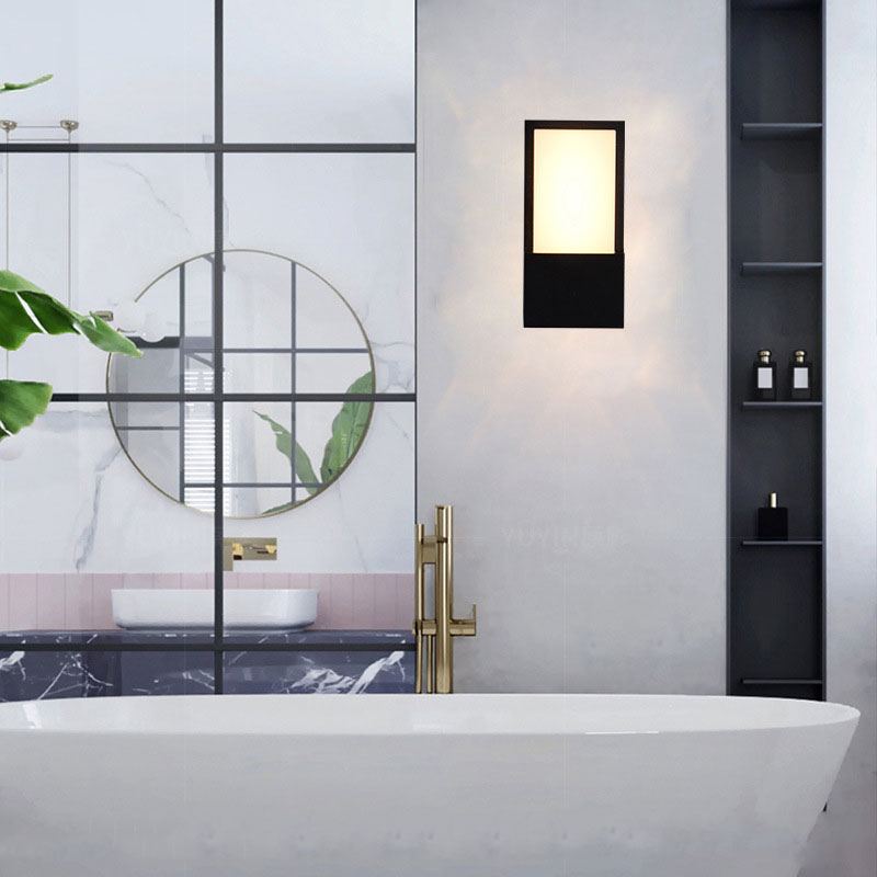 Rechthoek LED Wall Mounted Light Simplicity Metallic Courtyard Wall Sconce Lighting