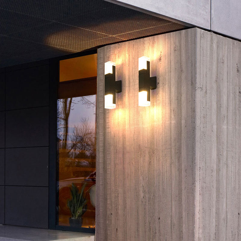 Illuminazione rettangolare a parete a parete lampada con applique acrilica contemporanea per balcone