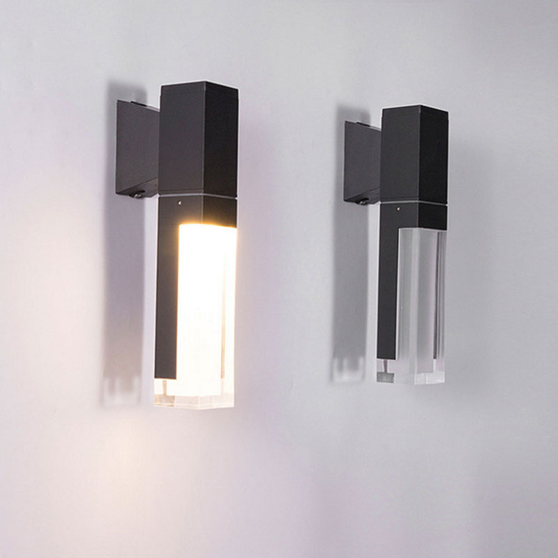 Illuminazione rettangolare a parete a parete lampada con applique acrilica contemporanea per balcone