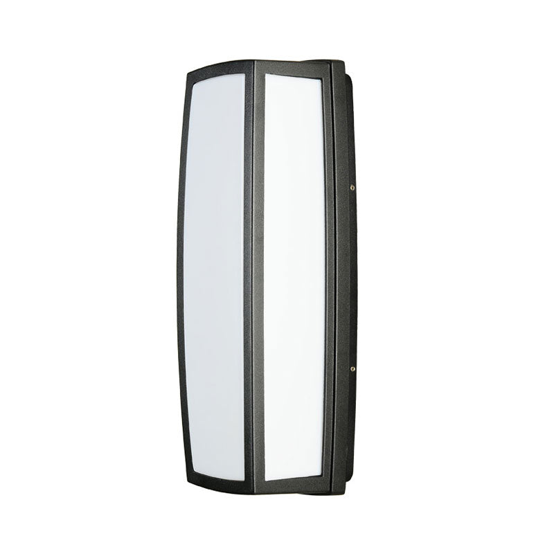 Rectangle Metallic LED Wall Lighting Contemporary Textured Black Sconce Light Fixture for Patio