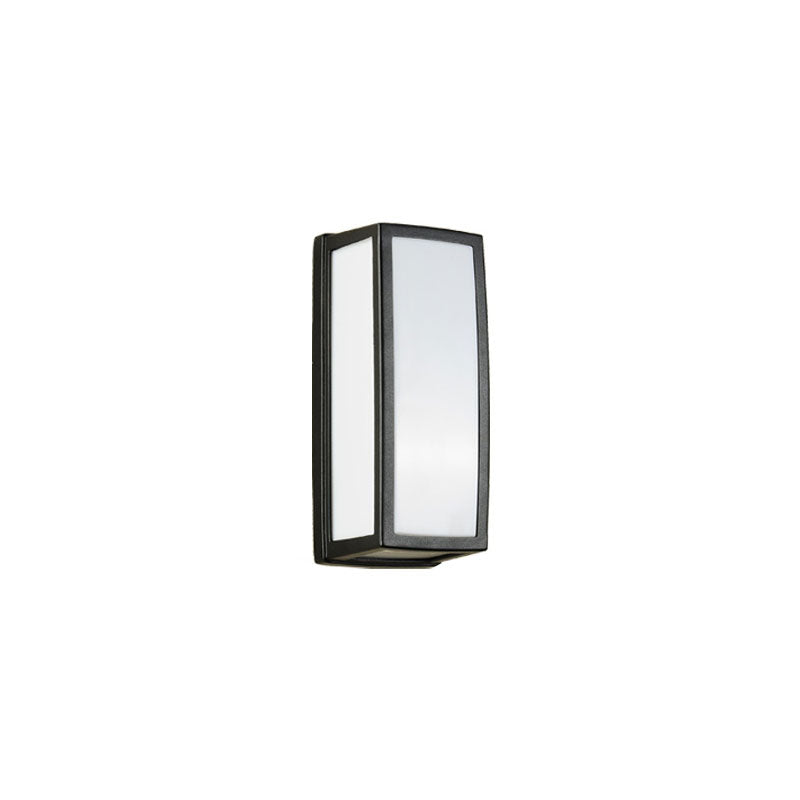 Rectangle Metallic LED Wall Lighting Contemporary Textured Black Sconce Light Fixture for Patio