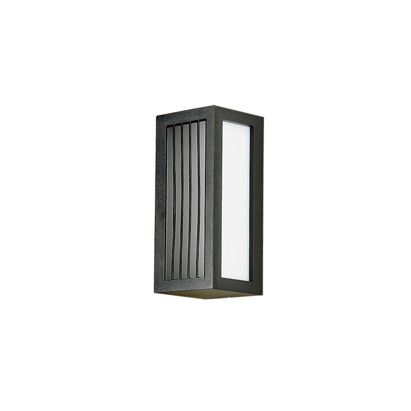 Textured Black Rectangular LED Wall Mounted Light Simplicity Metallic Wall Sconce Lighting for Patio