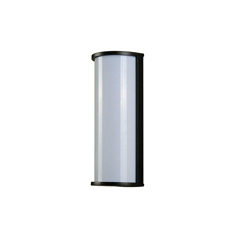 Half Cylinder Wall Sconce Lamp Minimalistic Metal Textured Black LED Wall Lighting Fixture for Outdoor