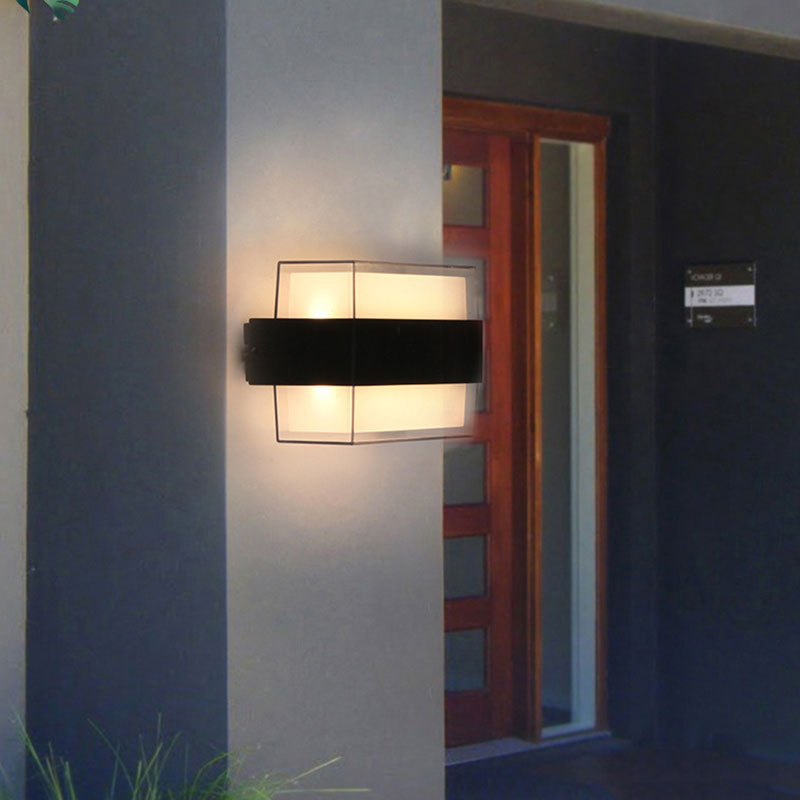 Iluminación geométrica de la exploración moderna balcón acrílico lámpara de pared LED lámpara en negro texturizado