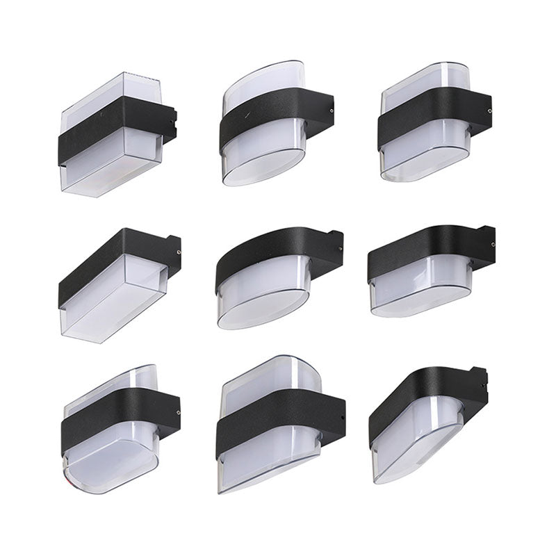 Iluminación geométrica de la exploración moderna balcón acrílico lámpara de pared LED lámpara en negro texturizado