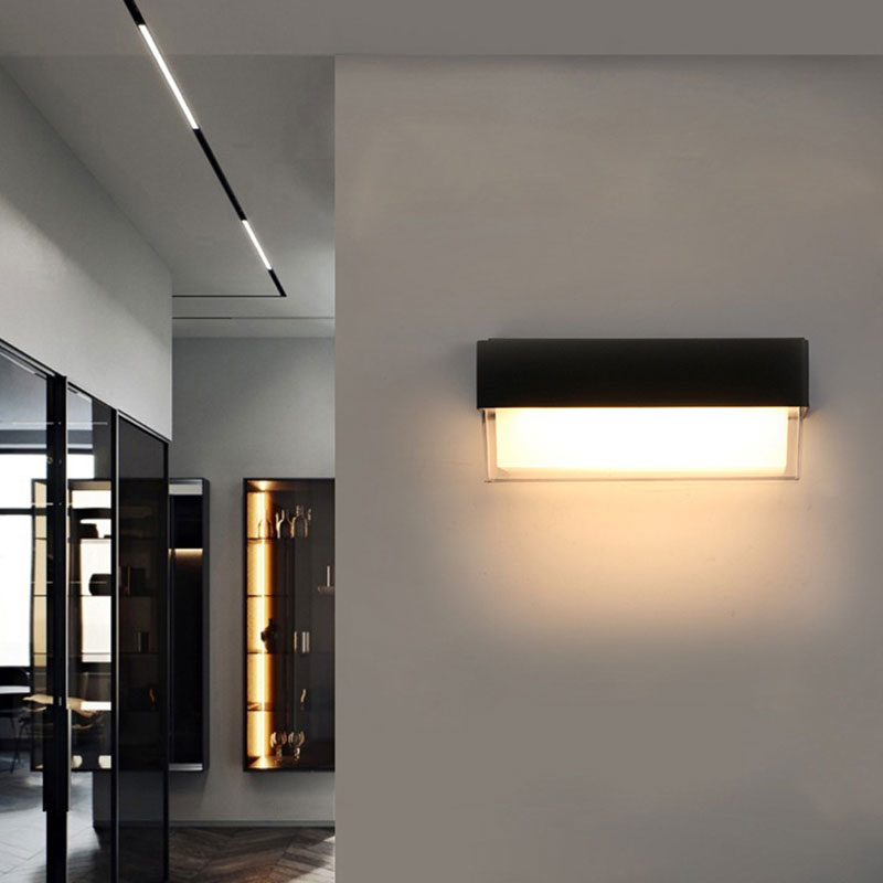 Iluminación geométrica de la exploración moderna balcón acrílico lámpara de pared LED lámpara en negro texturizado