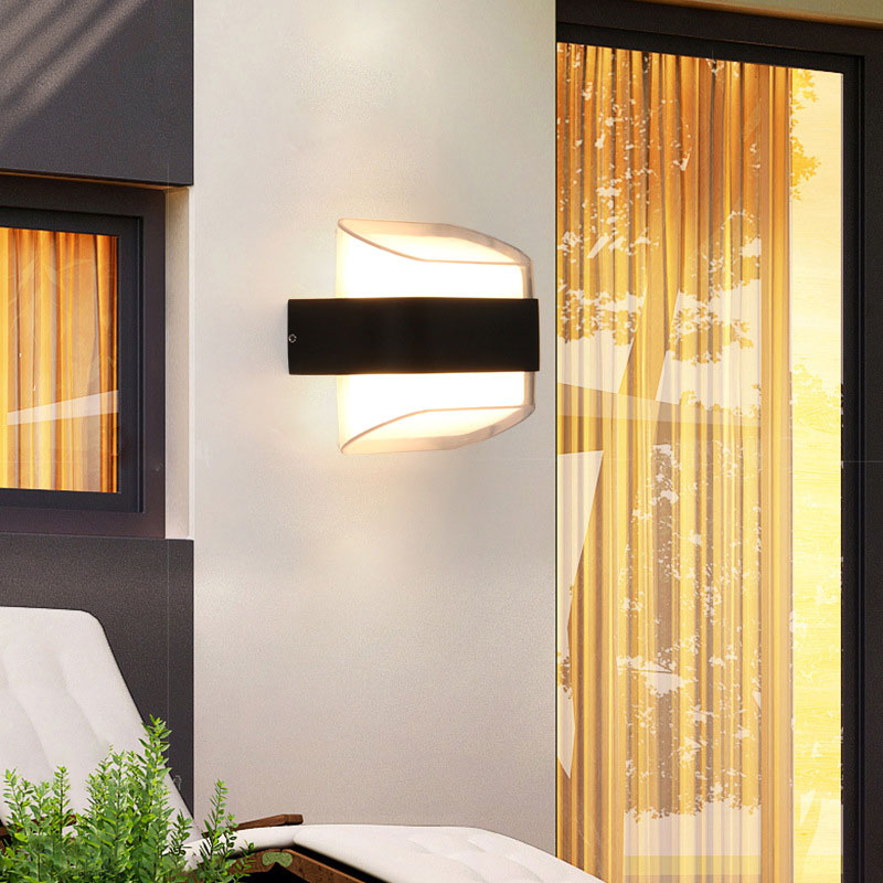 Iluminación geométrica de la exploración moderna balcón acrílico lámpara de pared LED lámpara en negro texturizado