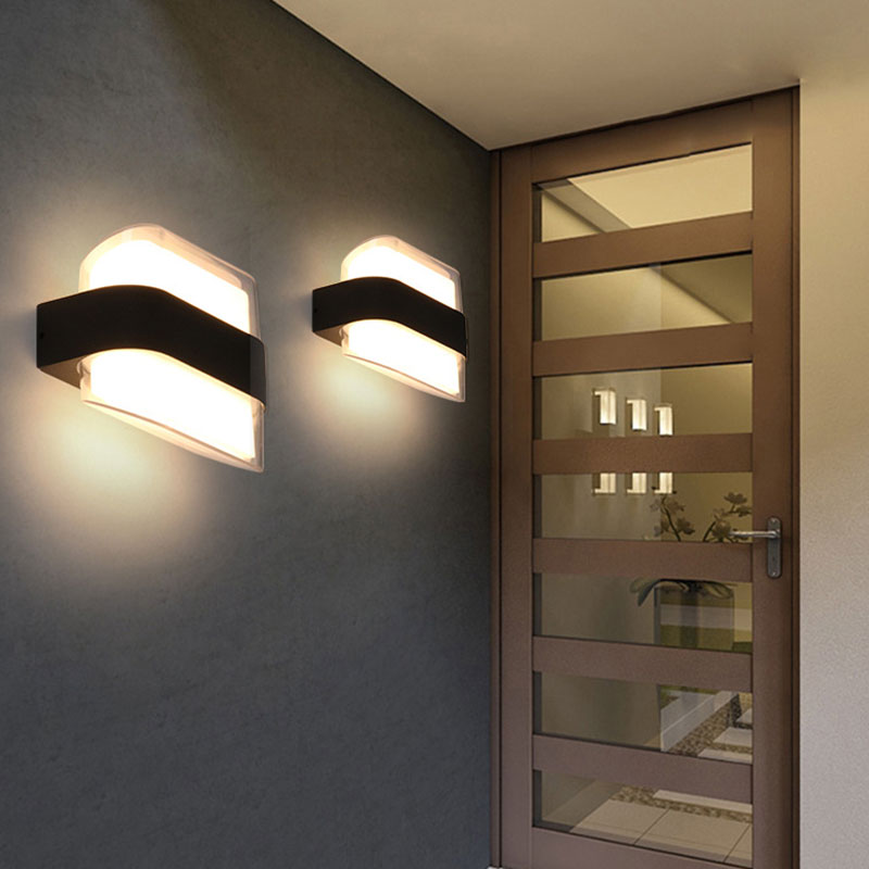 Iluminación geométrica de la exploración moderna balcón acrílico lámpara de pared LED lámpara en negro texturizado
