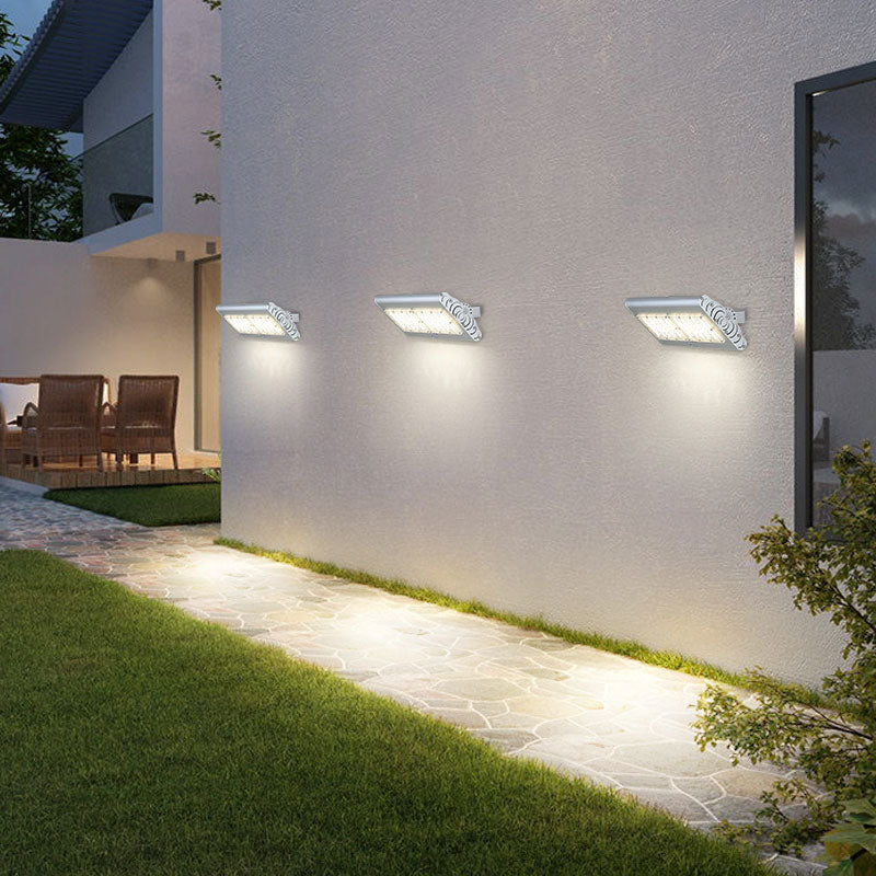 Panel LED Spotlight Wall Light Simplicity Aluminum Courtyard Wall Sconce Lighting in Silver