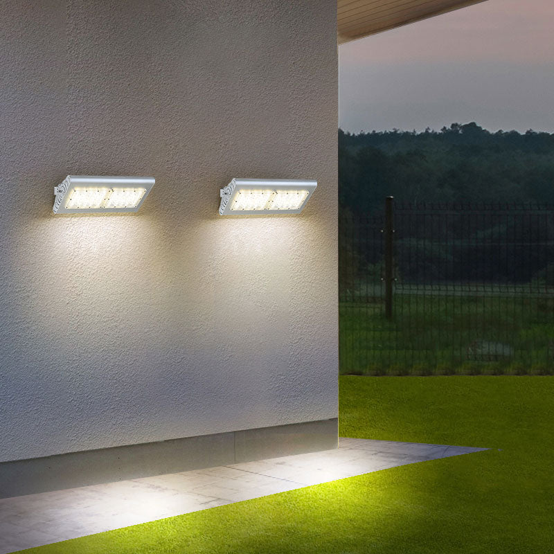 Panel LED Spotlight Wall Light Simplicity Aluminum Courtyard Wall Sconce Lighting in Silver