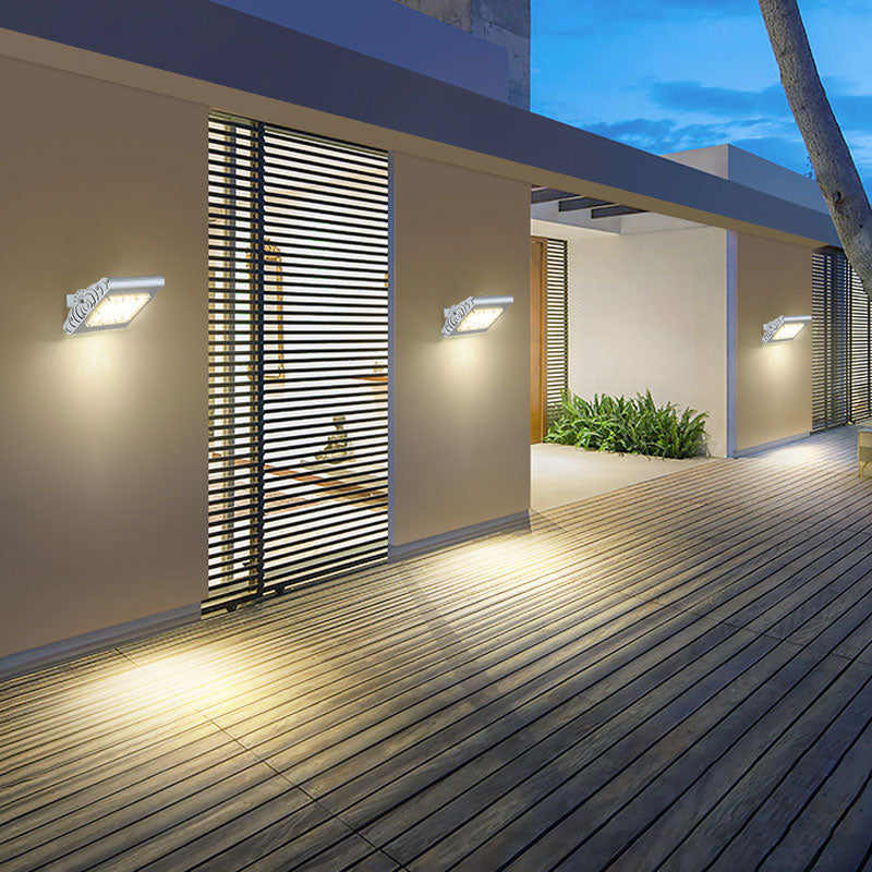 Panel LED Spotlight Wall Light Simplicity Aluminum Courtyard Wall Sconce Lighting in Silver