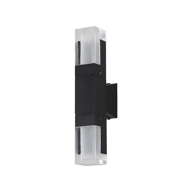 Geometrical Acrylic Wall Sconce Light Minimalist Black LED Wall Mount Lighting for Outdoor