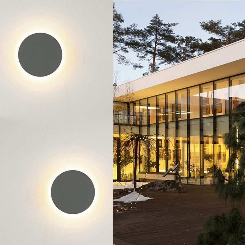 Geometric Courtyard LED Wall Mounted Light Aluminum Simplicity Wall Sconce Lighting in Grey